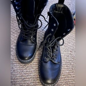 Black combat boots